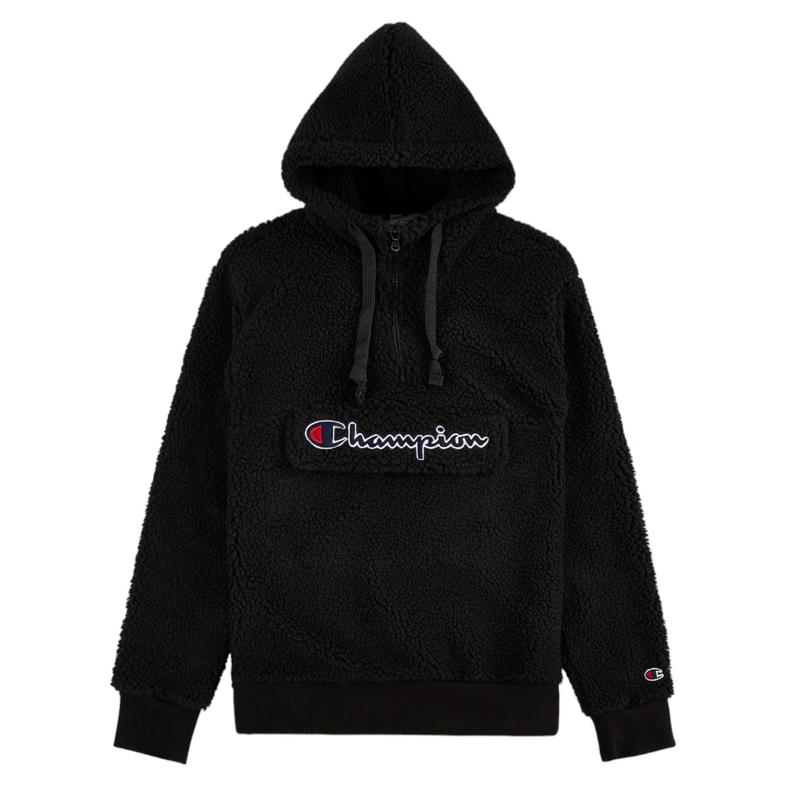 Champion Rochester Half Zip Sherpa Hooded Fleece Jacket - Black - ViaductClothing -  -  