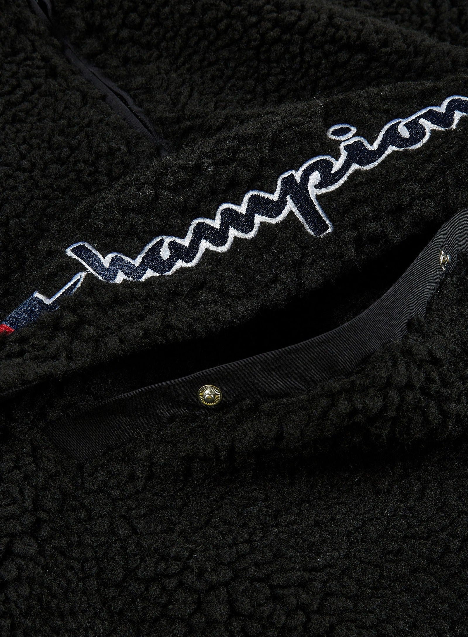 Champion Rochester Half Zip Sherpa Hooded Fleece Jacket - Black - ViaductClothing -  -  