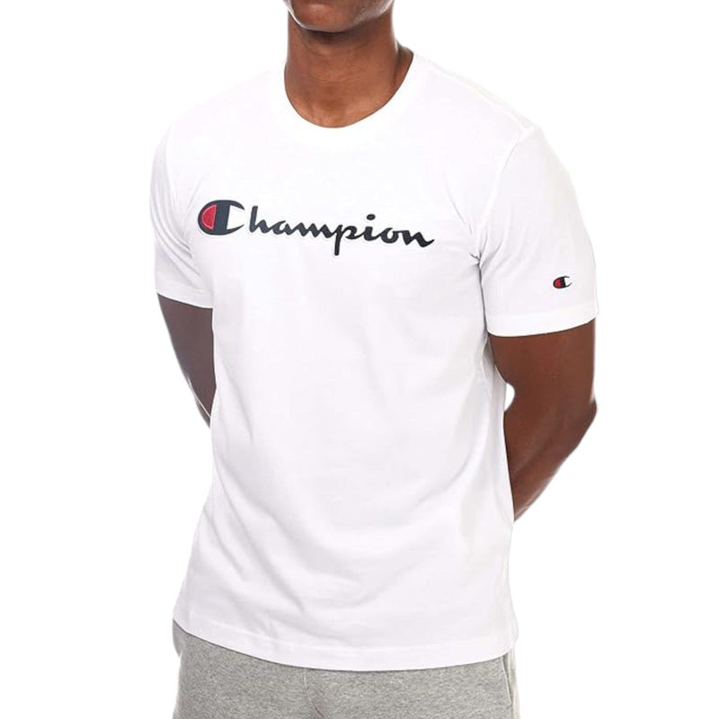 Champion Script Logo Embroidery T-shirt - White - ViaductClothing -  -  