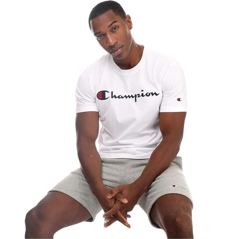 Champion Script Logo Embroidery T-shirt - White - ViaductClothing -  -  