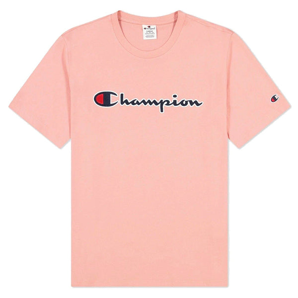 Champion Script Spellout Logo T-shirt - Pink - ViaductClothing -  -  