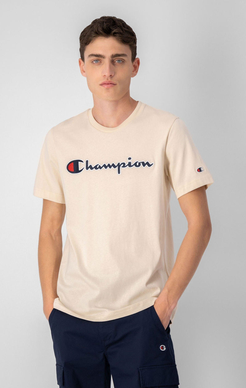 Champion Script Spellout Logo T-shirt - Sand - ViaductClothing -  -  