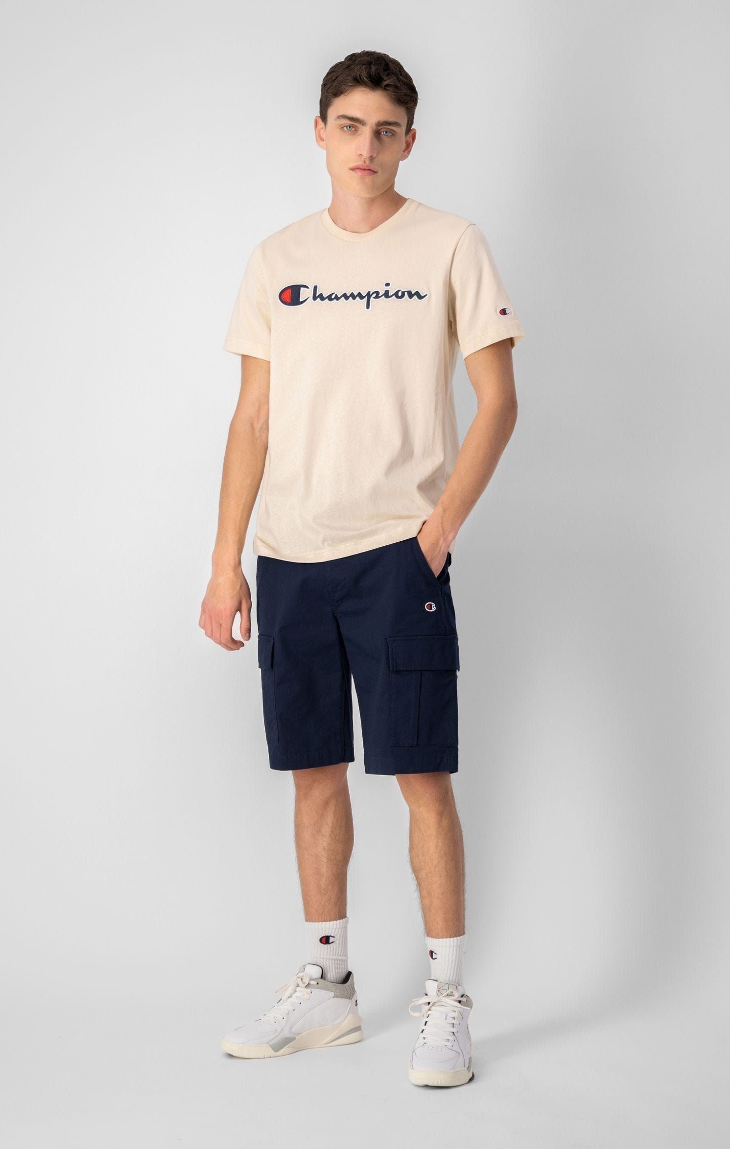 Champion Script Spellout Logo T-shirt - Sand - ViaductClothing -  -  