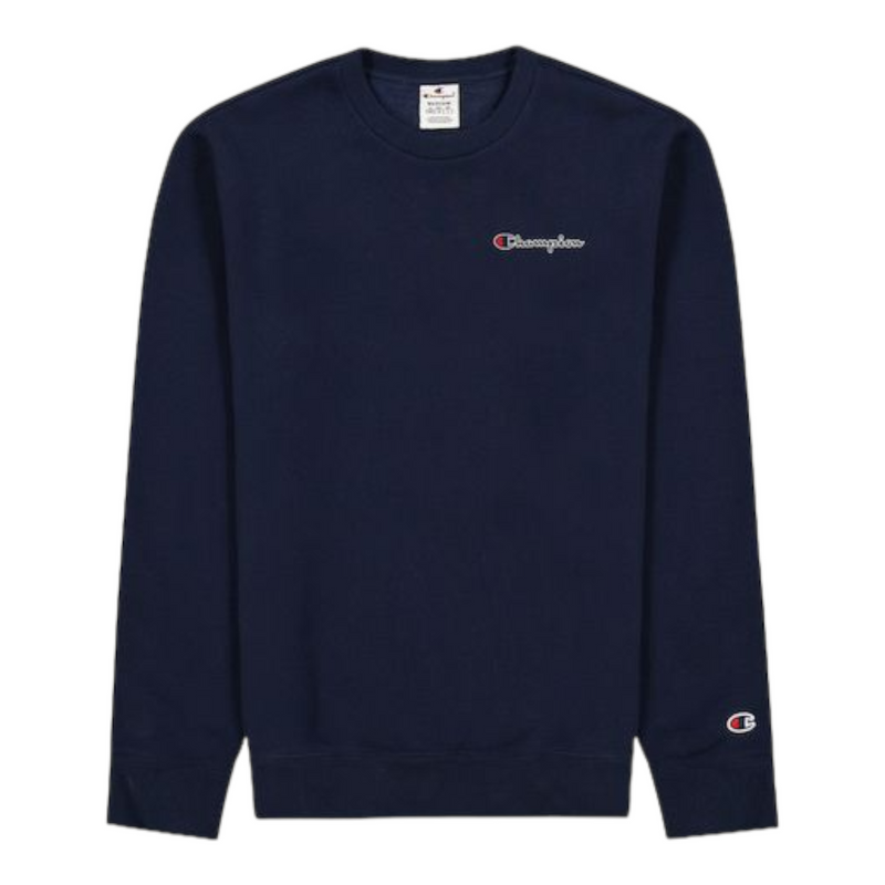 Champion Sweatshirt Small Script Logo Embroidery - Navy - ViaductClothing -  -  