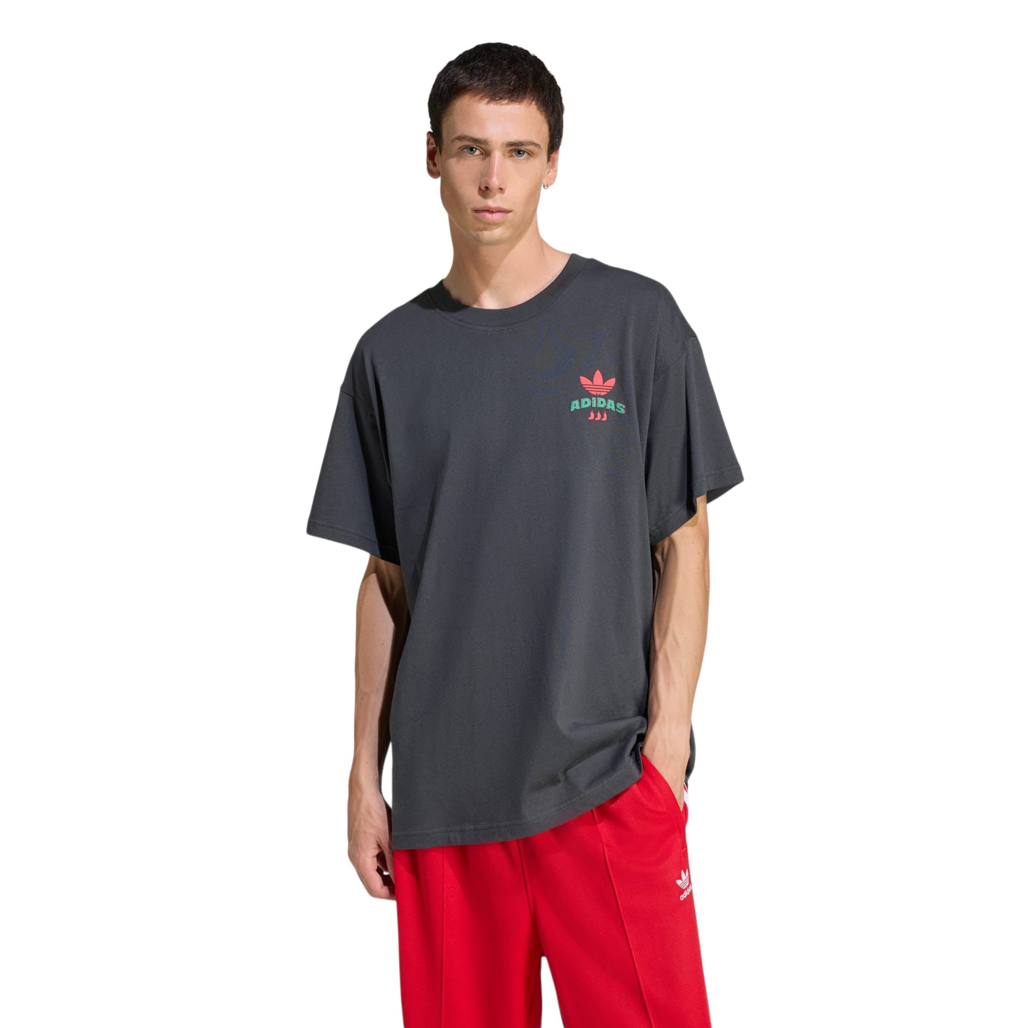 adidas Originals Chilli Graphic Crew Neck T Shirt - Carbon Grey