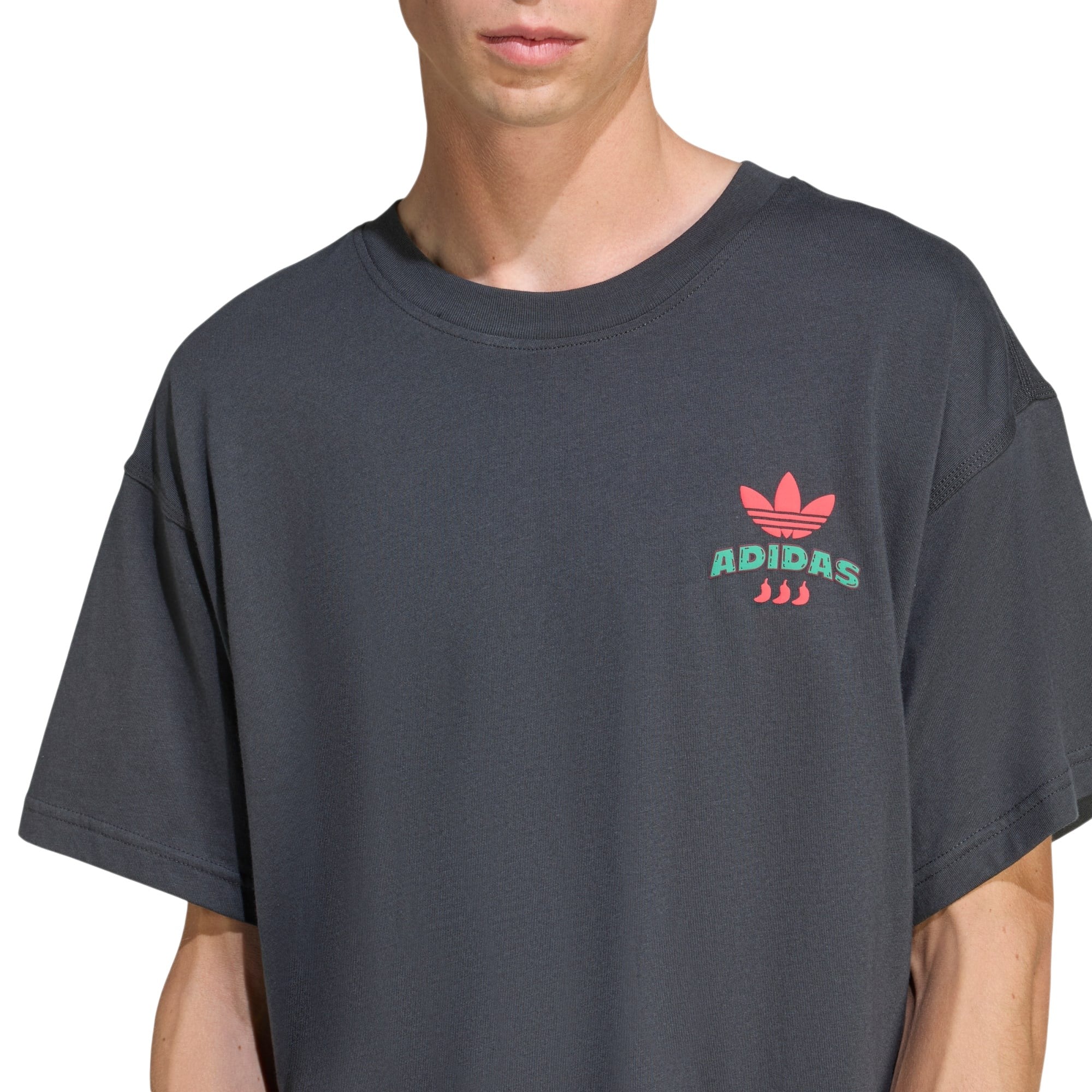 adidas Originals Chilli Graphic Crew Neck T Shirt - Carbon Grey