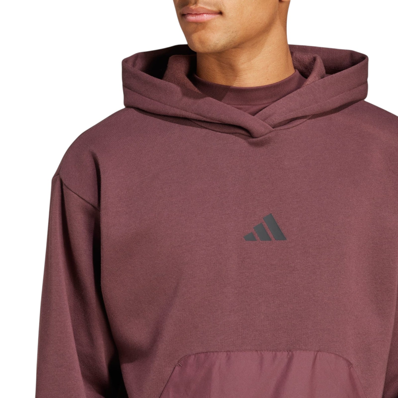 adidas Men's City Escape Fleece Hoodie - Burgundy