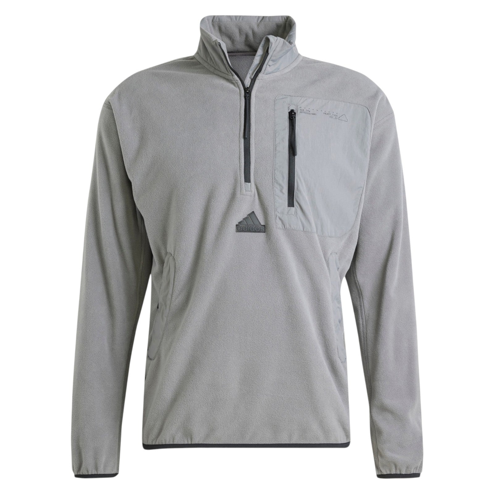 adidas Men's City Escape Polar Fleece 1/2 Zip Top - Grey