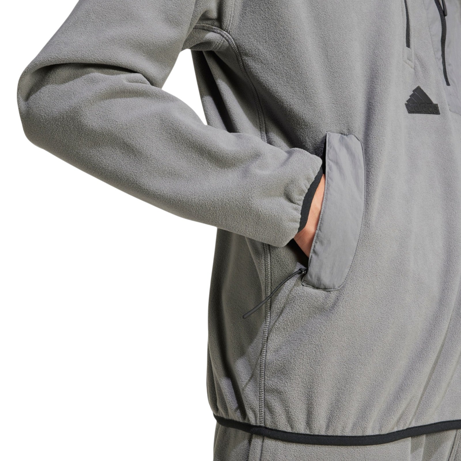 adidas Men's City Escape Polar Fleece 1/2 Zip Top - Grey
