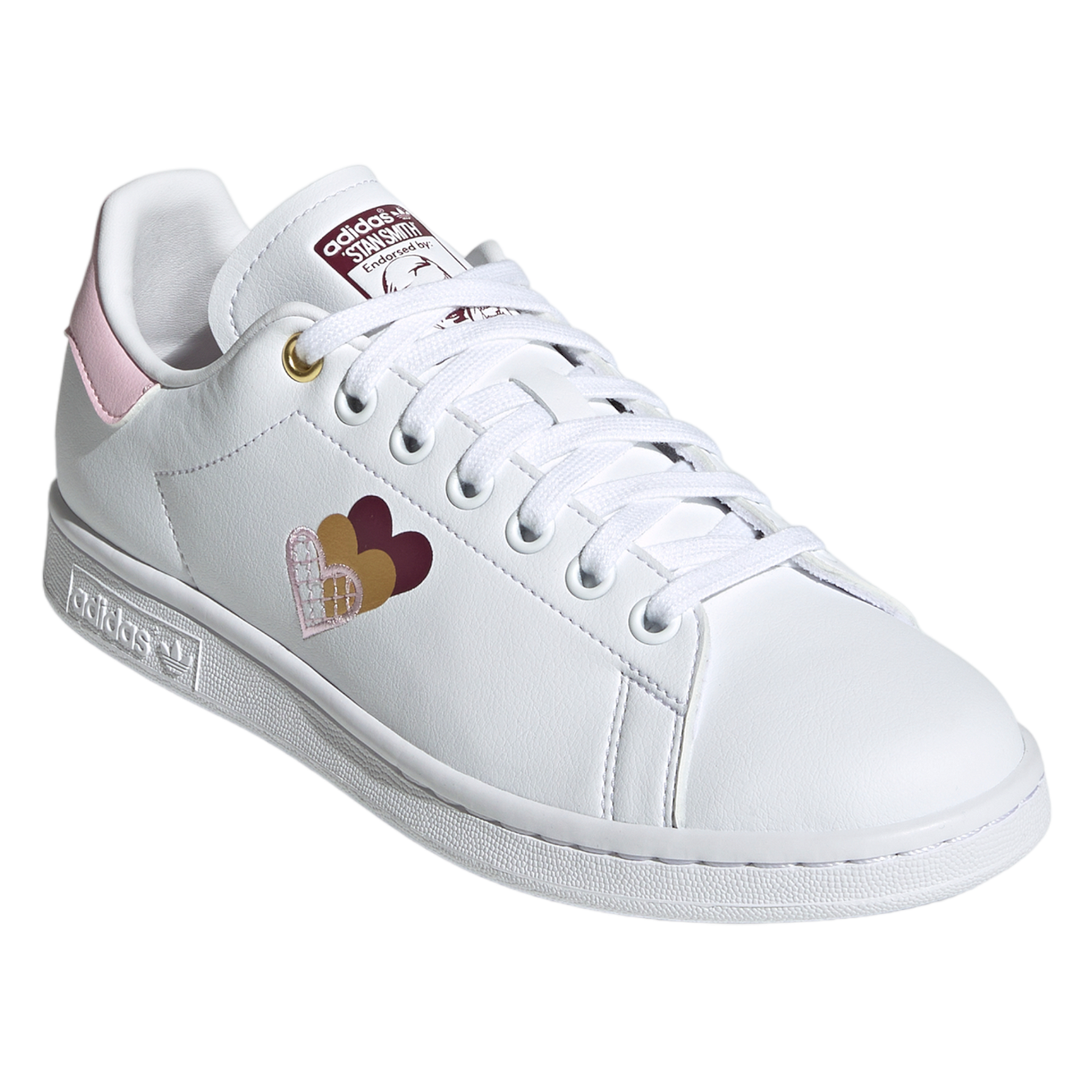 adidas Originals Womens Stan Smith Hearts Shoes Cloud White Clear Pink