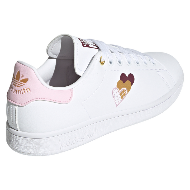 adidas Originals Womens Stan Smith Hearts Shoes - Cloud White / Clear Pink - ViaductClothing -  -  