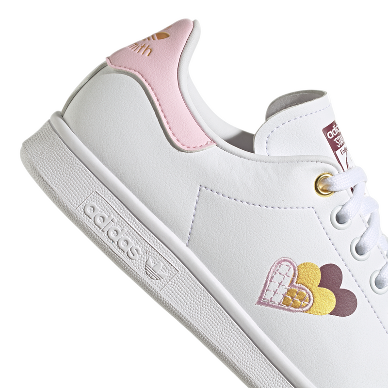 adidas Originals Womens Stan Smith Hearts Shoes - Cloud White / Clear Pink - ViaductClothing -  -  