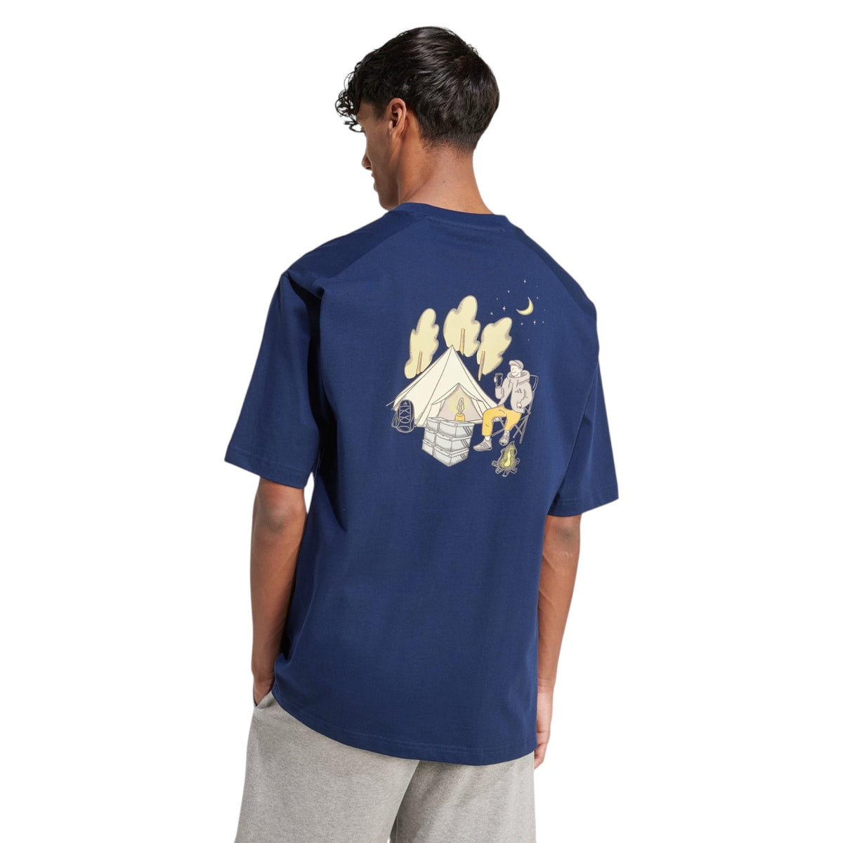 adidas Men's Codes Doodle Camp Graphic T-Shirt - Navy