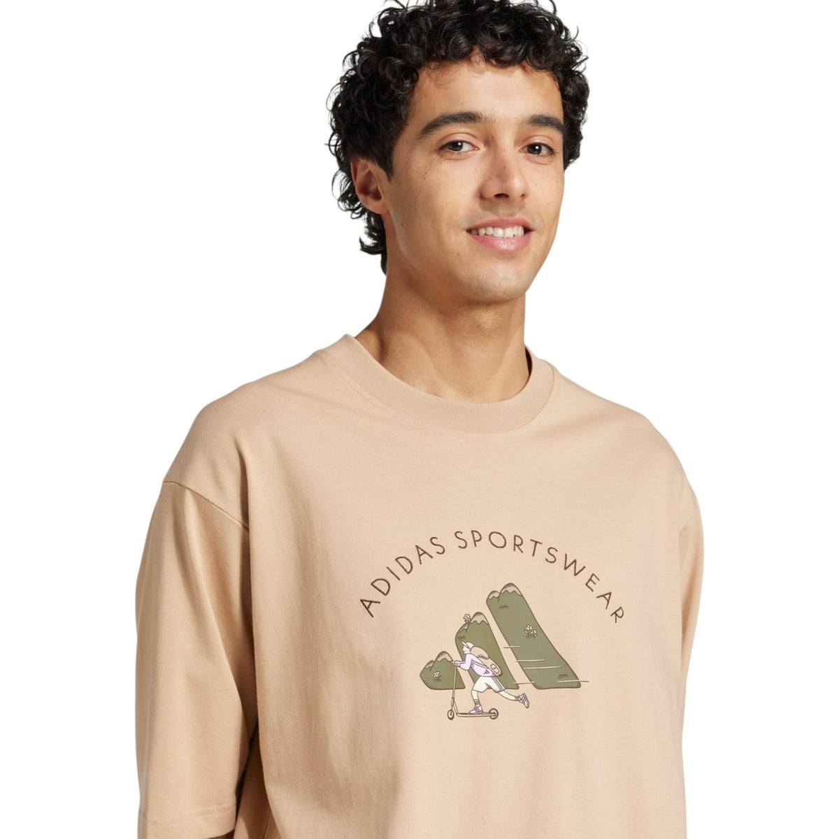 adidas Men's Codes Doodle Scooter Graphic Tee - Beige
