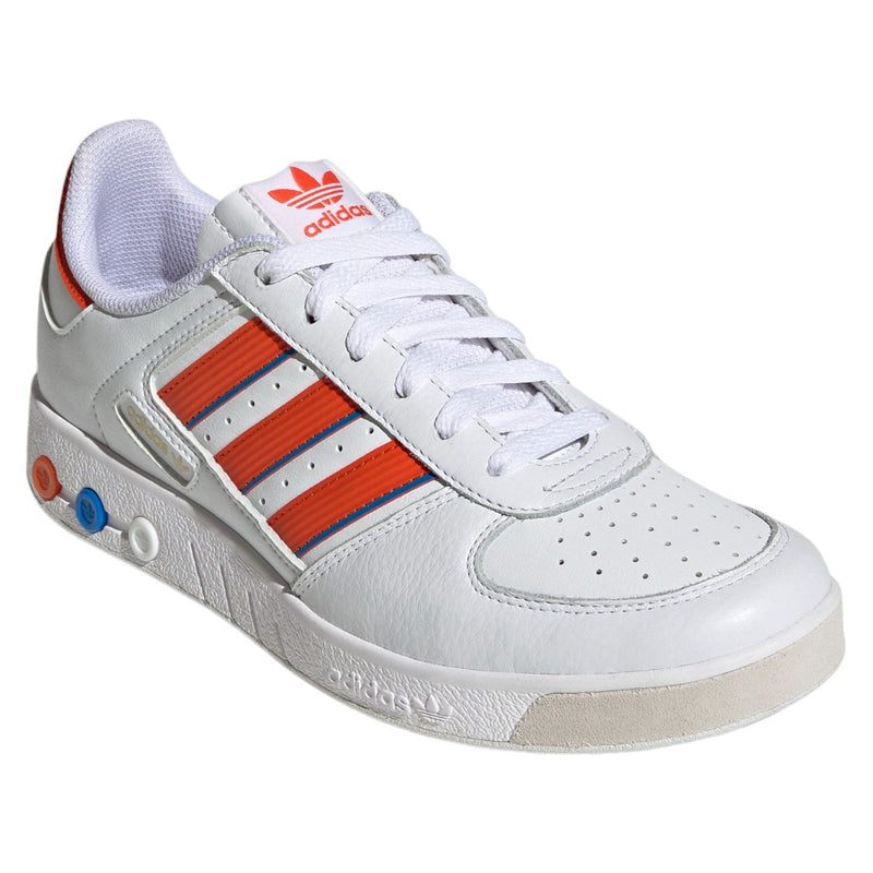 adidas Originals G.S. Court Shoes - Cloud White / Collegiate Orange - ViaductClothing -  -  