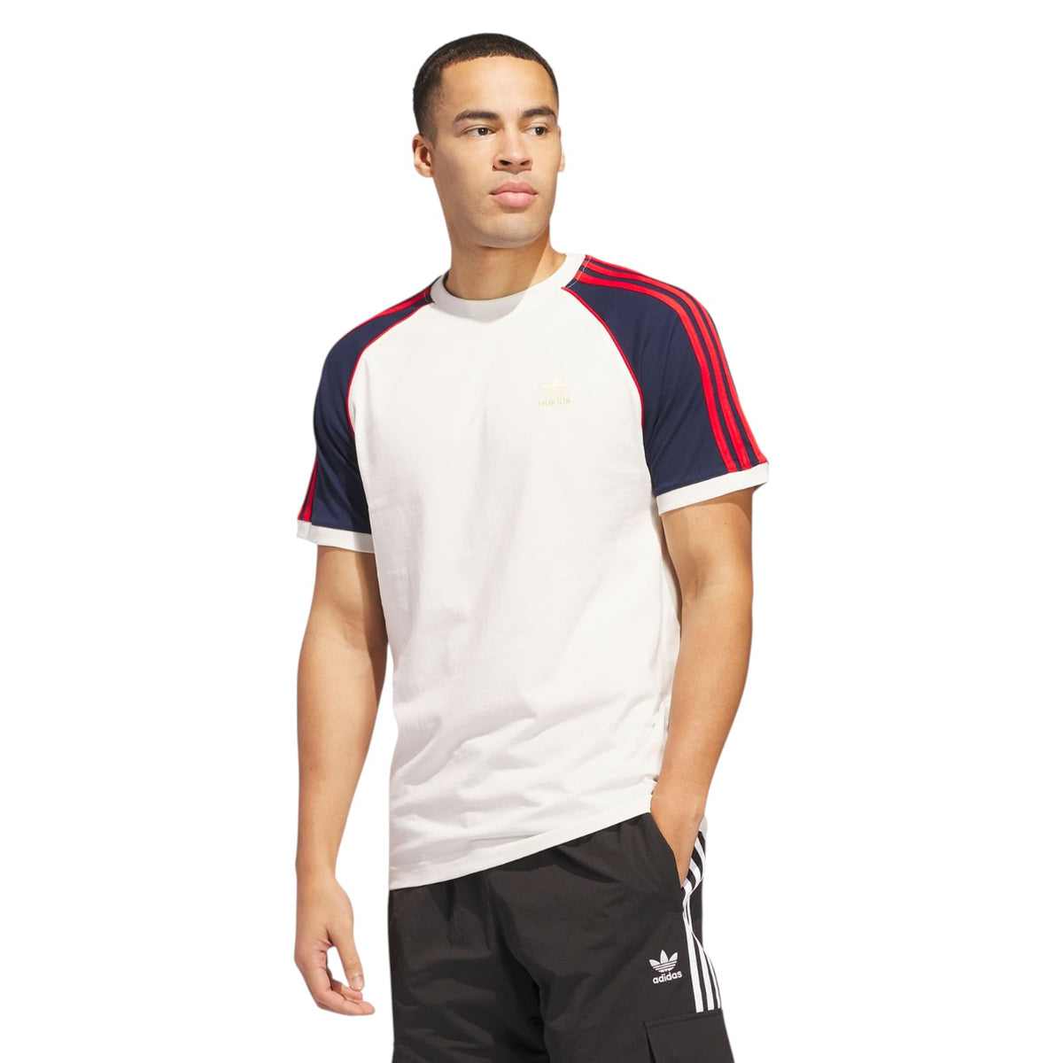 adidas Originals Colourblocked 3-Stripes Tee - White