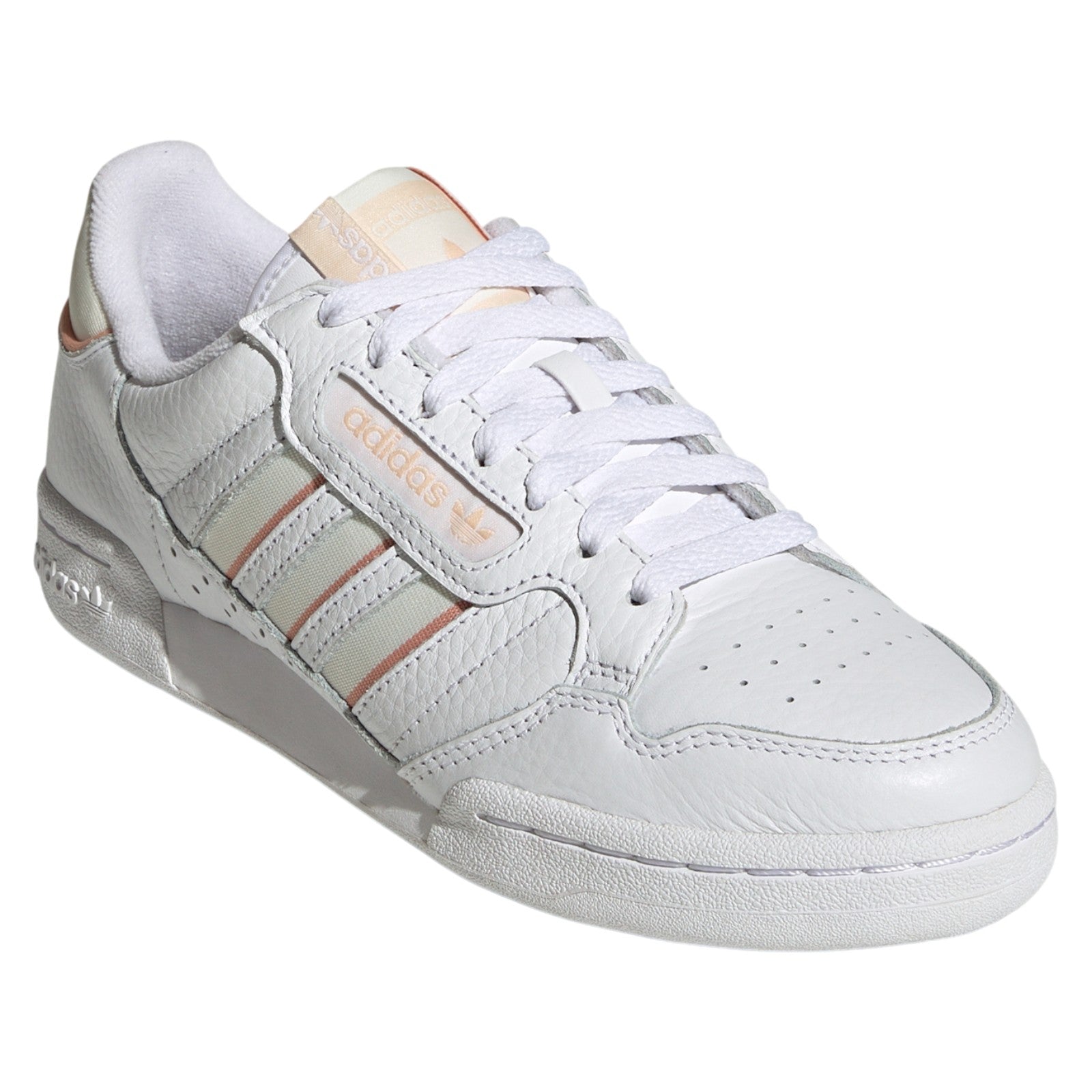 adidas Originals Womens Continental 80 Stripes Shoes - Cloud White / Bliss Orange
