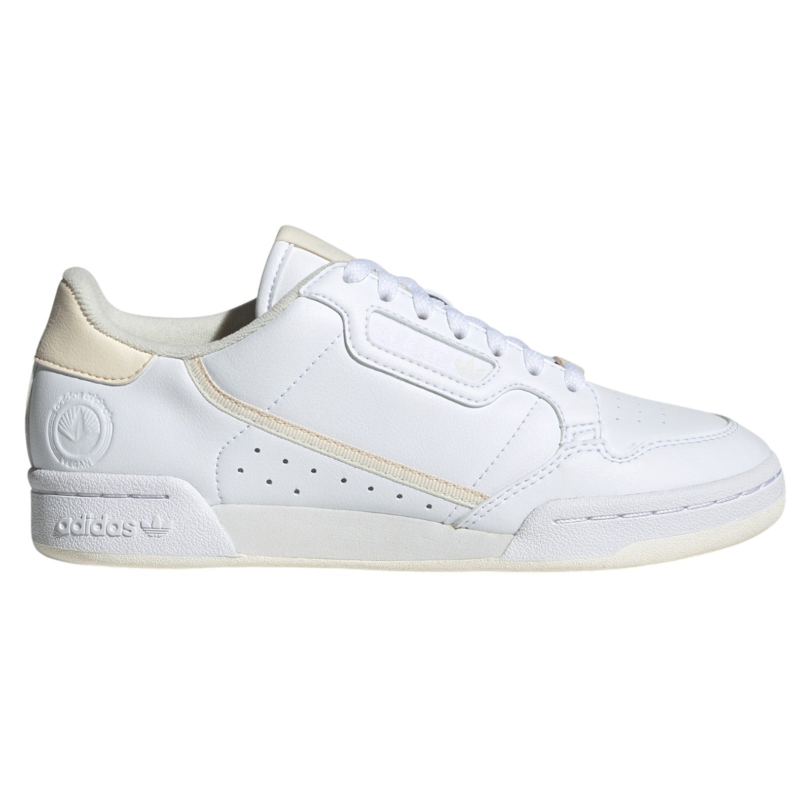 adidas Originals Womens Continental 80 Vegan Shoes - Cloud White / Ecru Tint