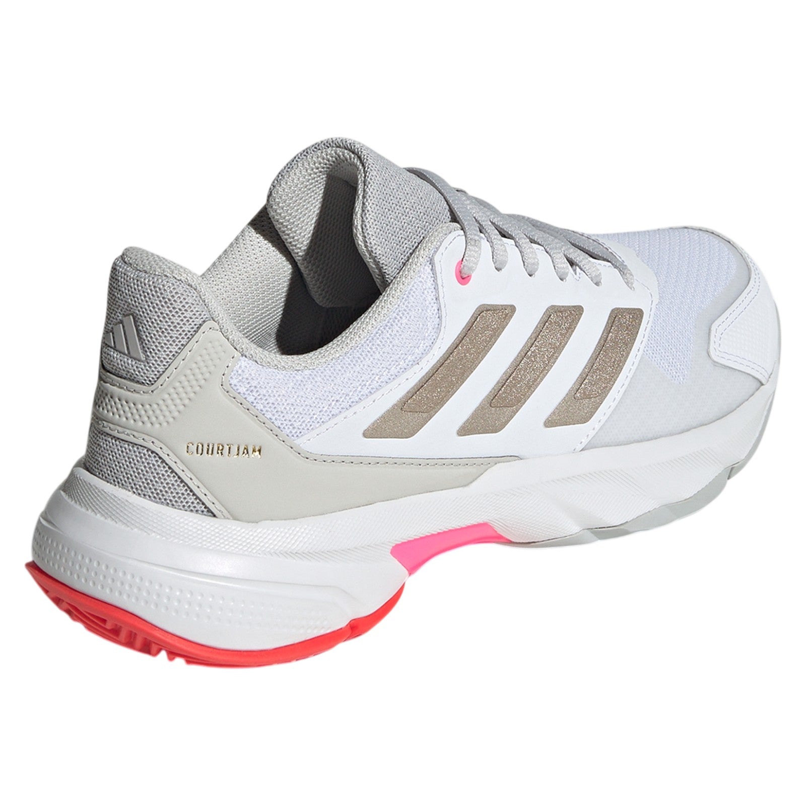 adidas Womens Courtjam Control 3 Tennis Shoes - Cloud White / Iron Metalic