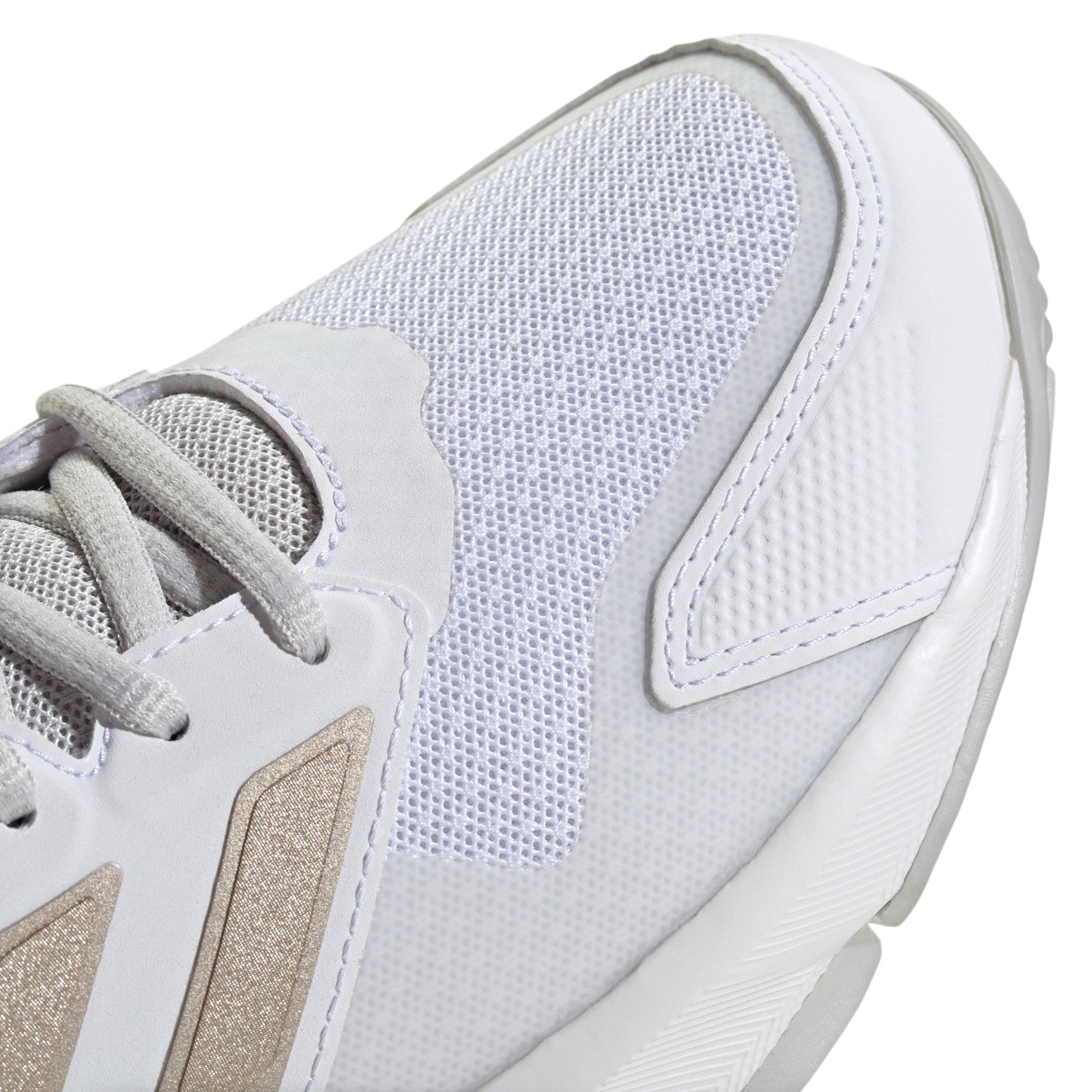adidas Womens Courtjam Control 3 Tennis Shoes - Cloud White / Iron Metalic