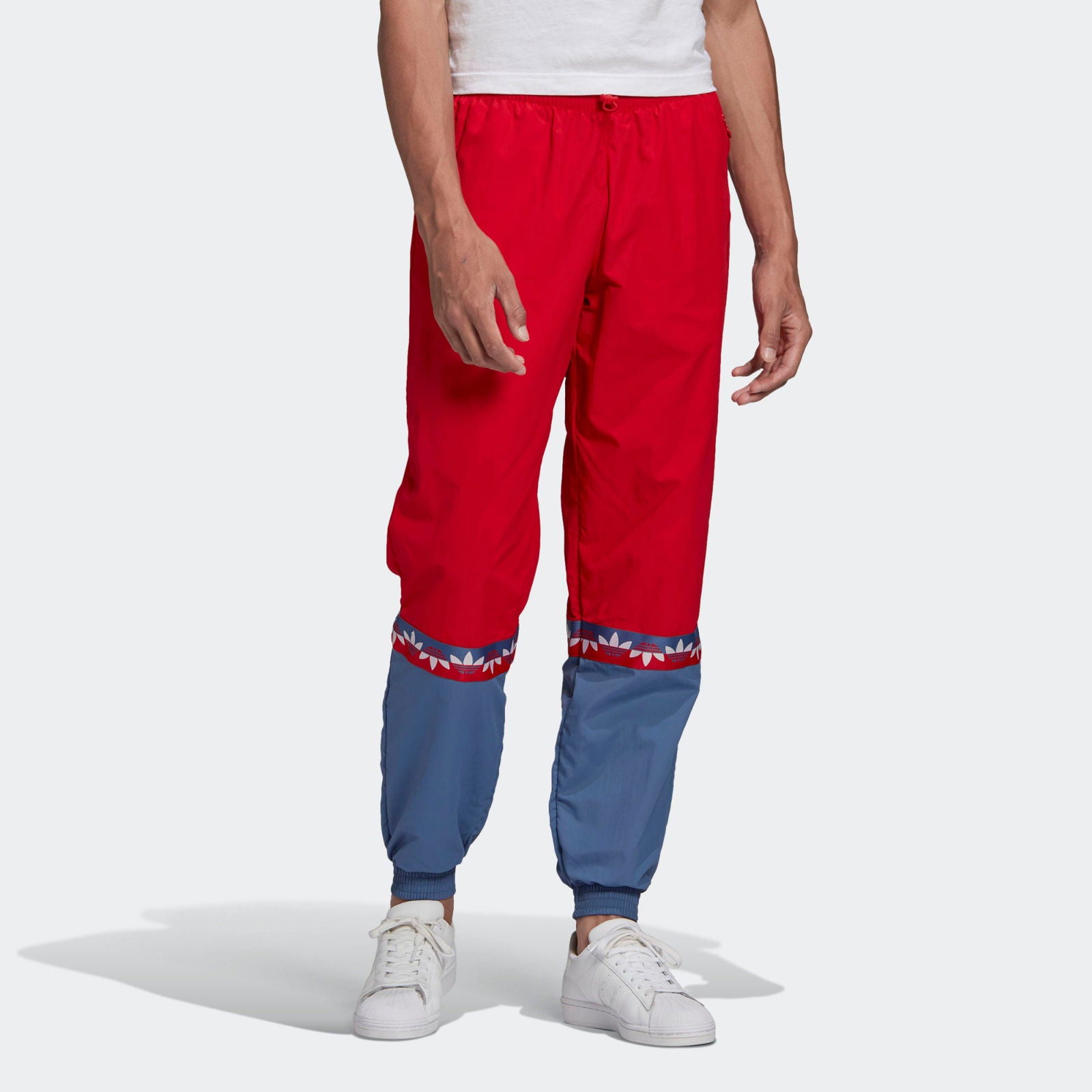 adidas Originals Adicolor Sliced Trefoil Track Pants - Scarlet / Crew Blue - ViaductClothing -  -  