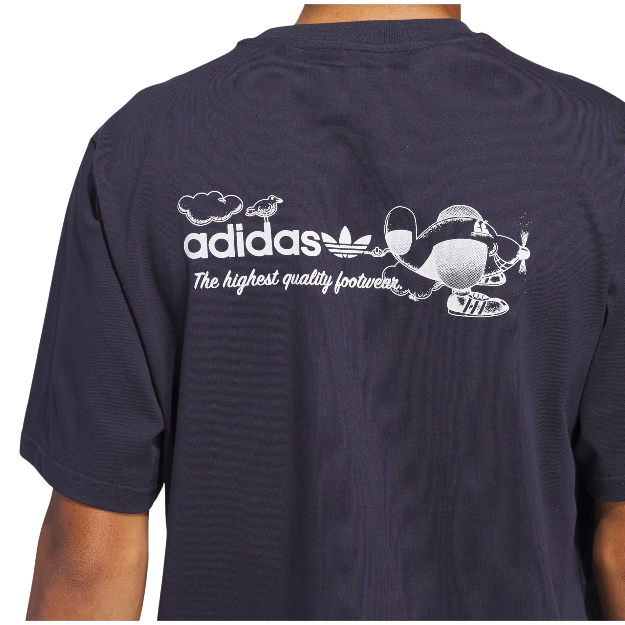 adidas Originals Unisex Dog Plane Graphic T-Shirt - Navy