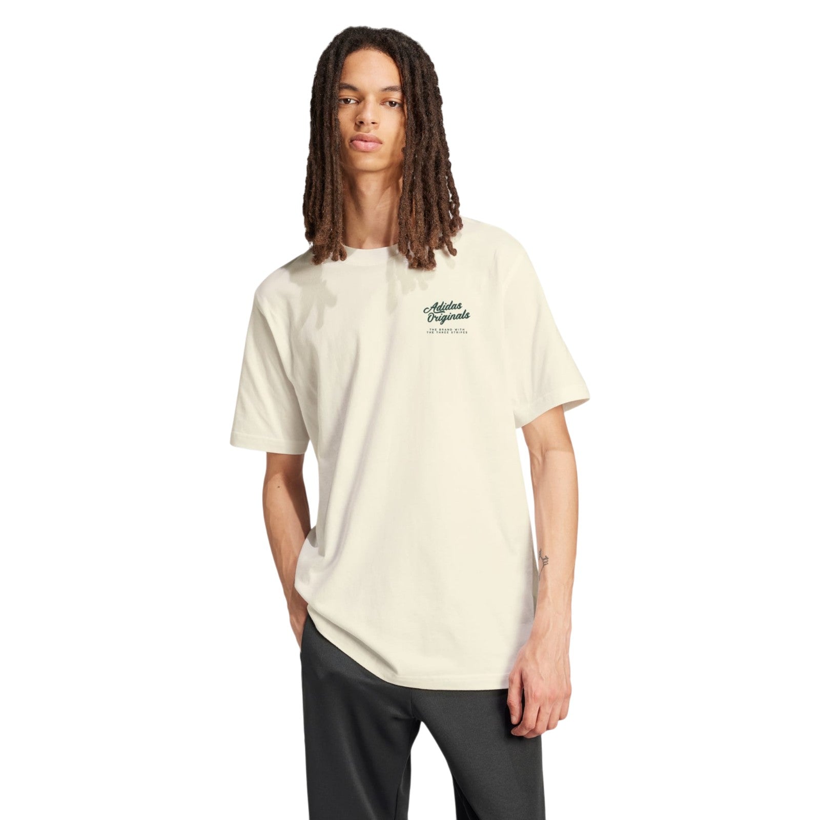 adidas Originals Men's Diner Text Graphic T-Shirt - Off White