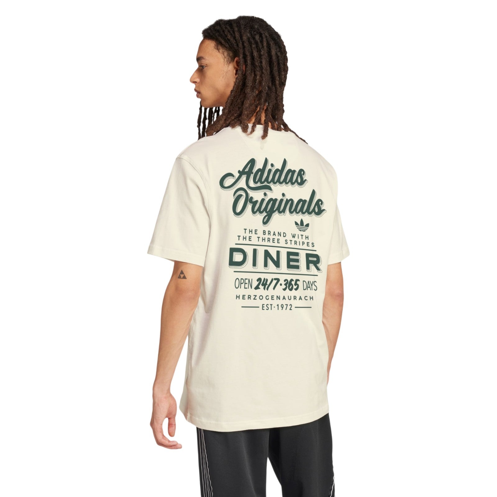 adidas Originals Men's Diner Text Graphic T-Shirt - Off White