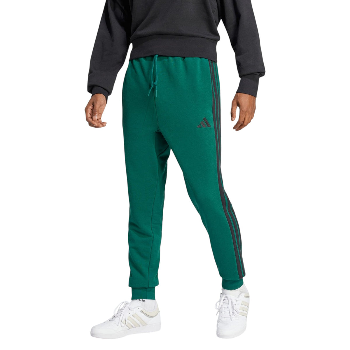 adidas Men's Essential 3-Stripes French Terry Pants - Green