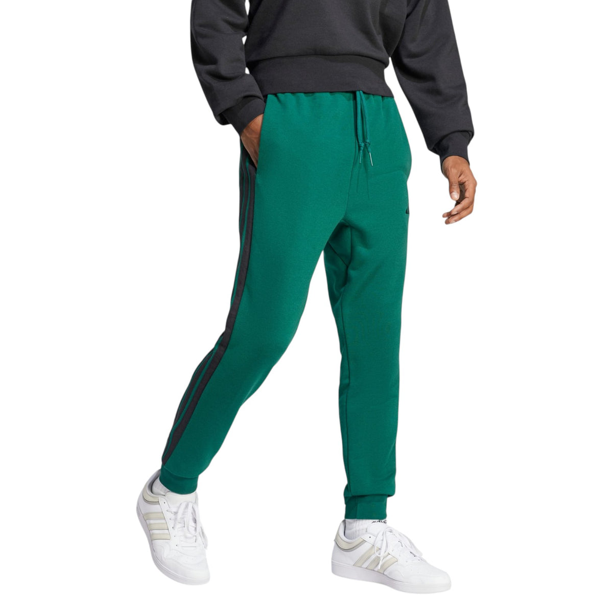 adidas Men's Essential 3-Stripes French Terry Pants - Green