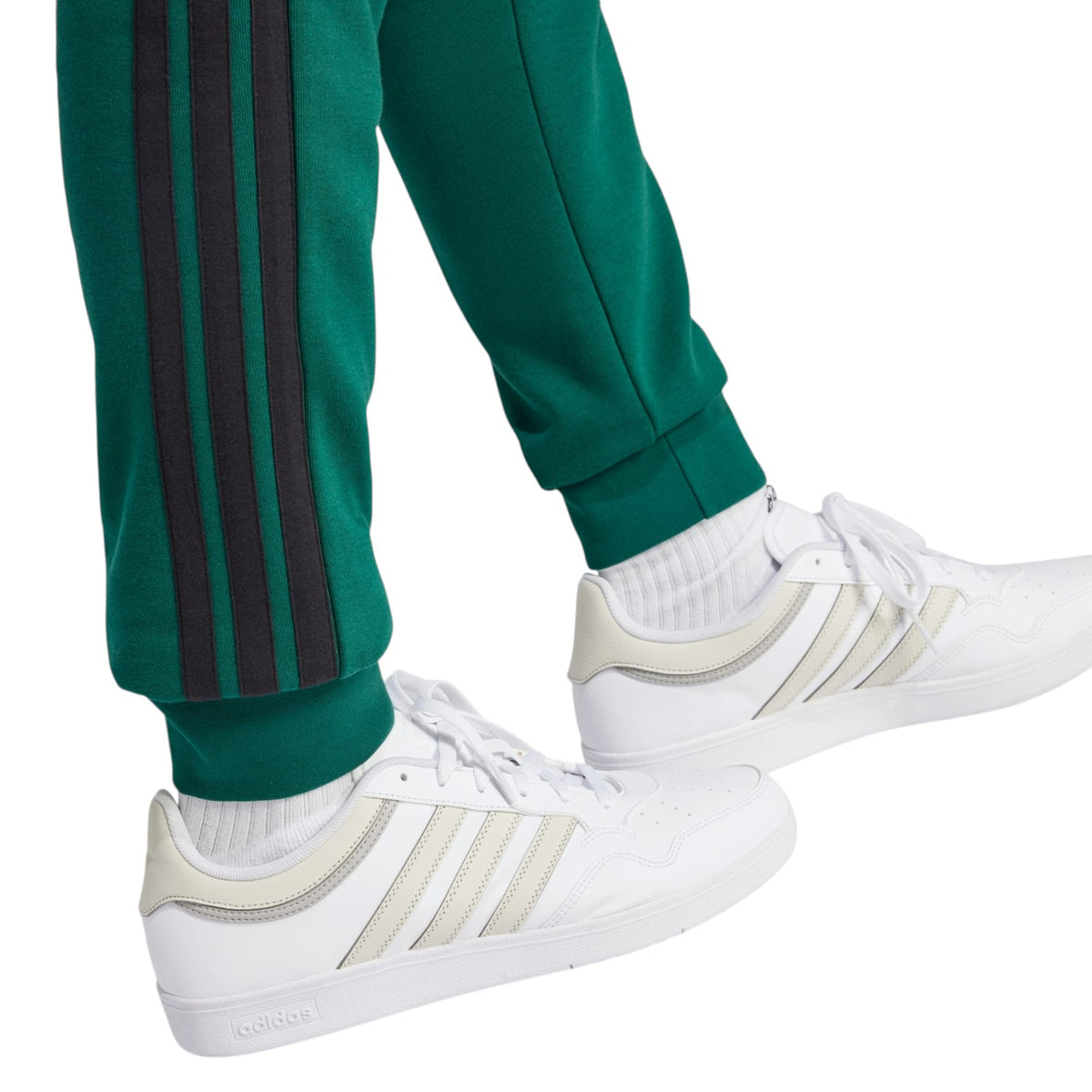 adidas Men's Essential 3-Stripes French Terry Pants - Green