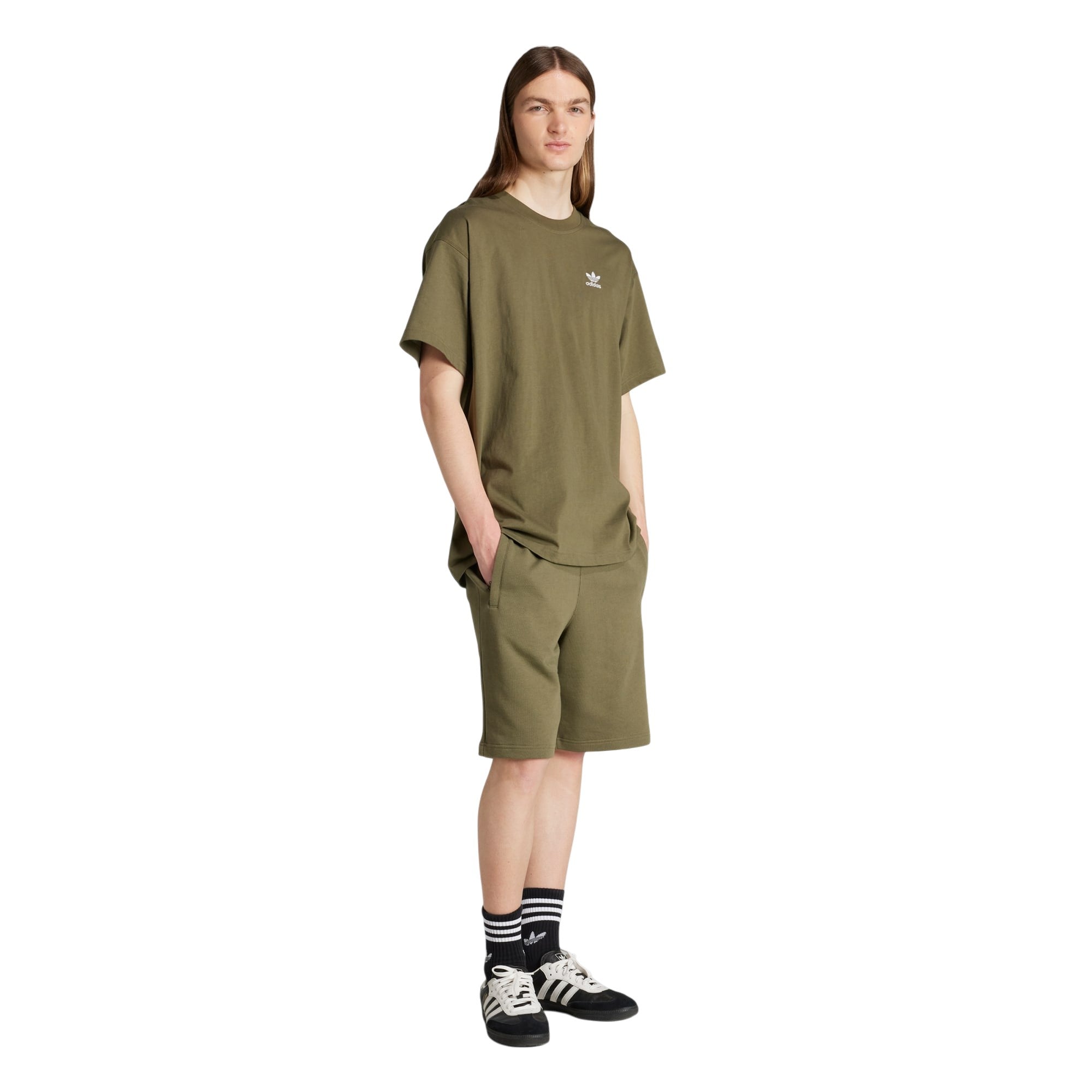 adidas Originals 3 Stripes Essentials Sweat Shorts - Green