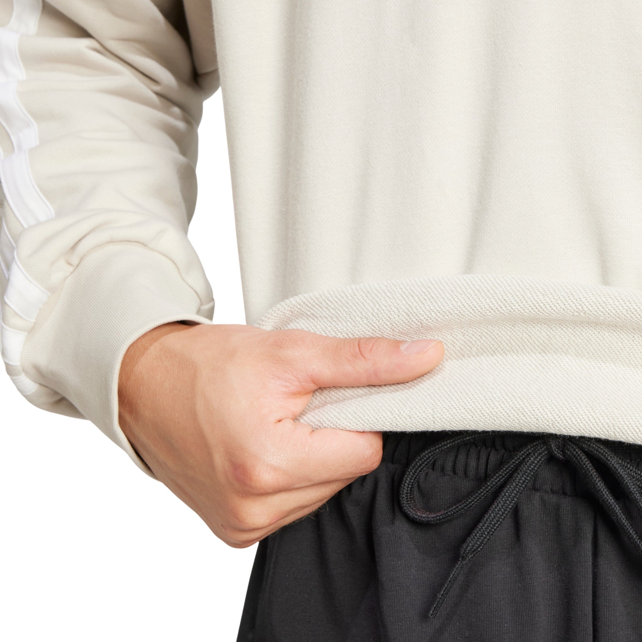 adidas Essentials 3-Stripes French Terry Sweatshirt - Beige