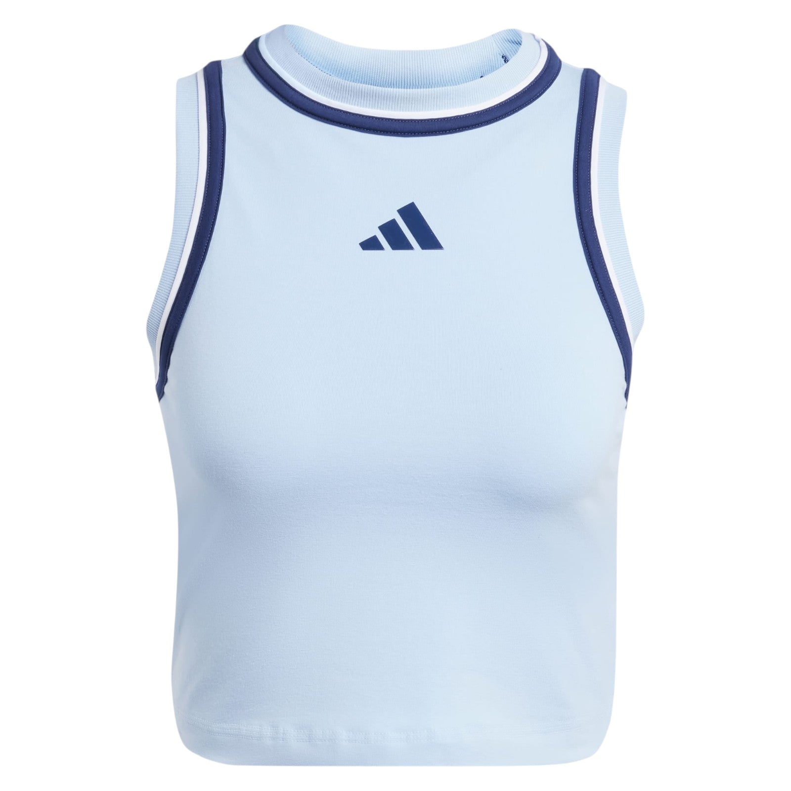 adidas Women's Essentials Colour-Pop Crop Tank Top - Glow Blue