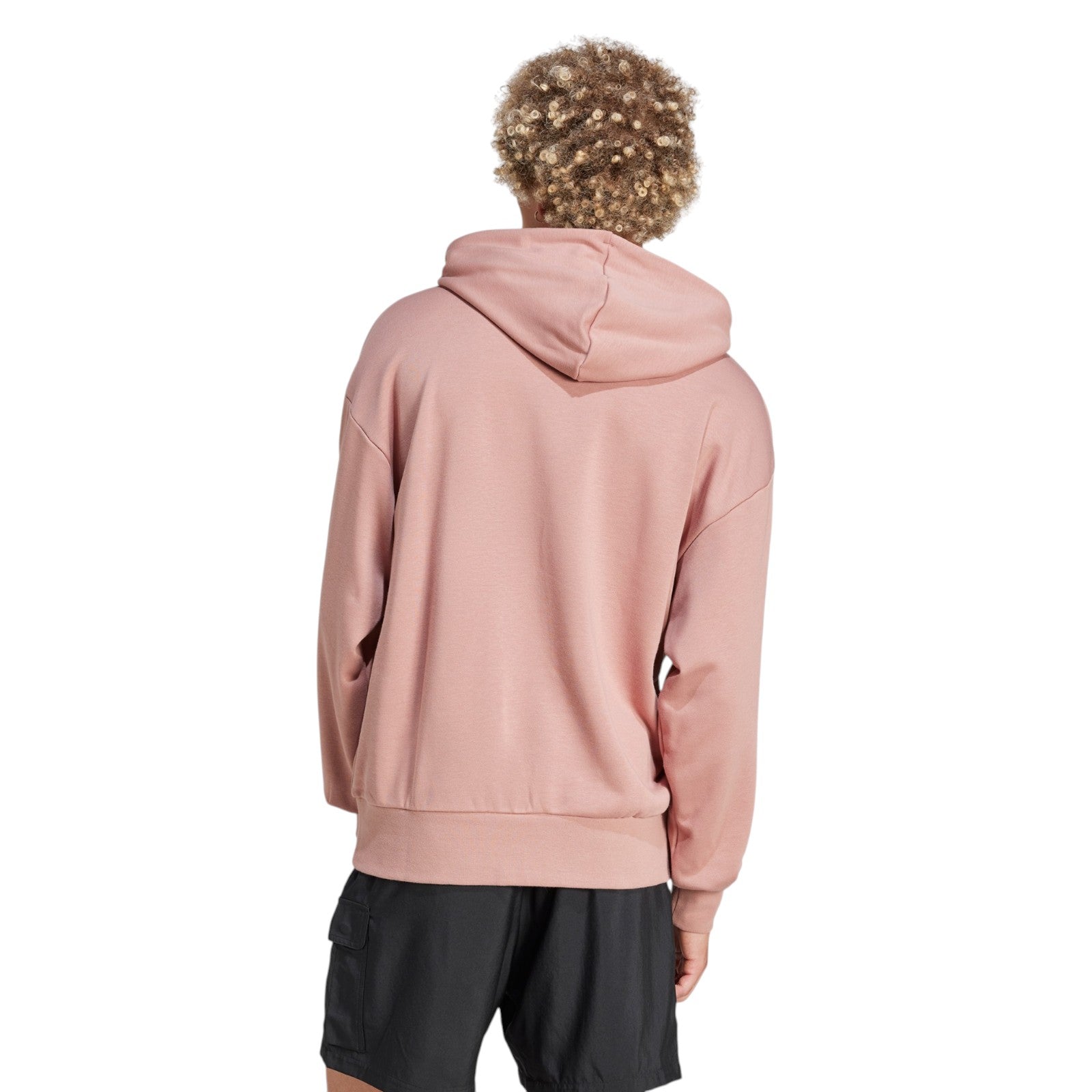 adidas Men's Essentials Loose-Fit 3 Bar Logo Hoodie - Pink