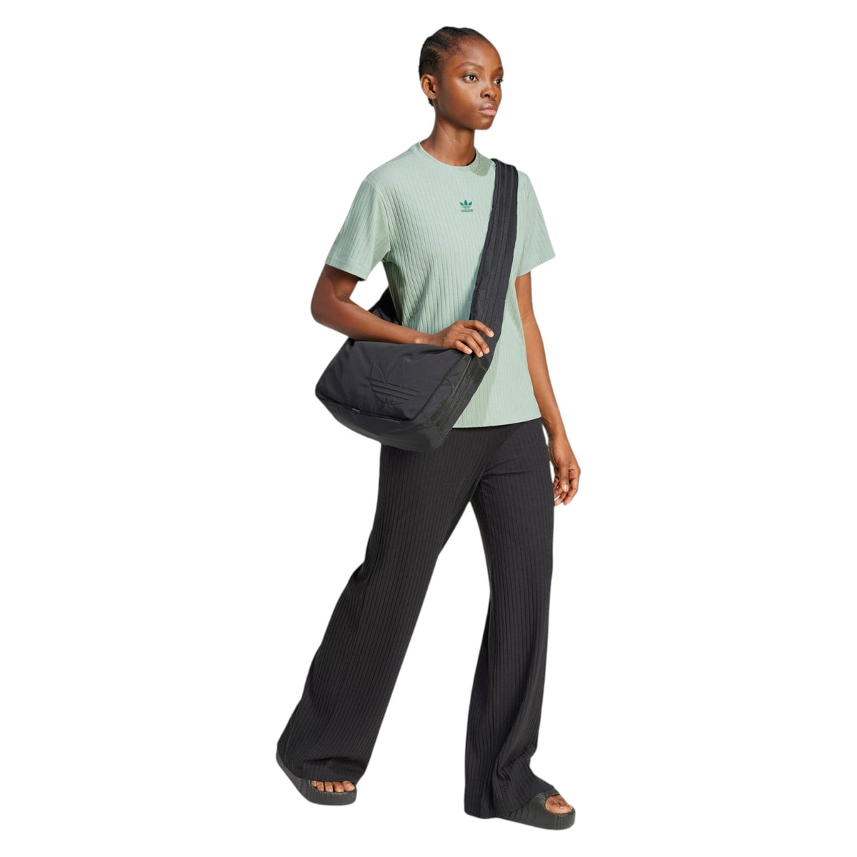 adidas Originals Women's Essentials Wide Rib Tee - Green