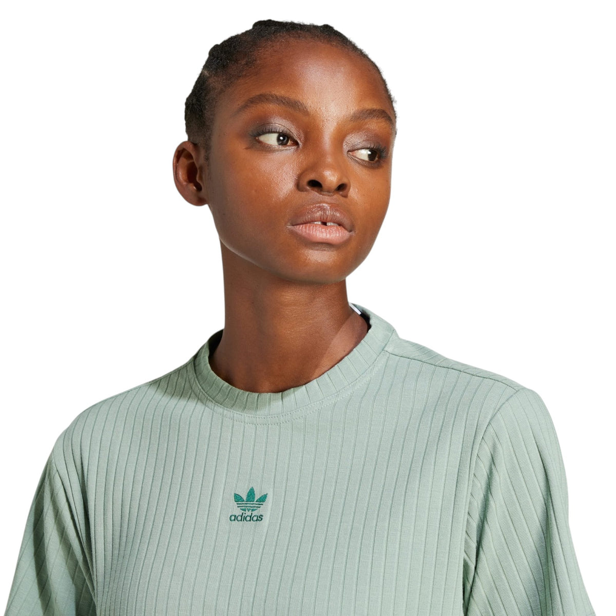 adidas Originals Women's Essentials Wide Rib Tee - Green