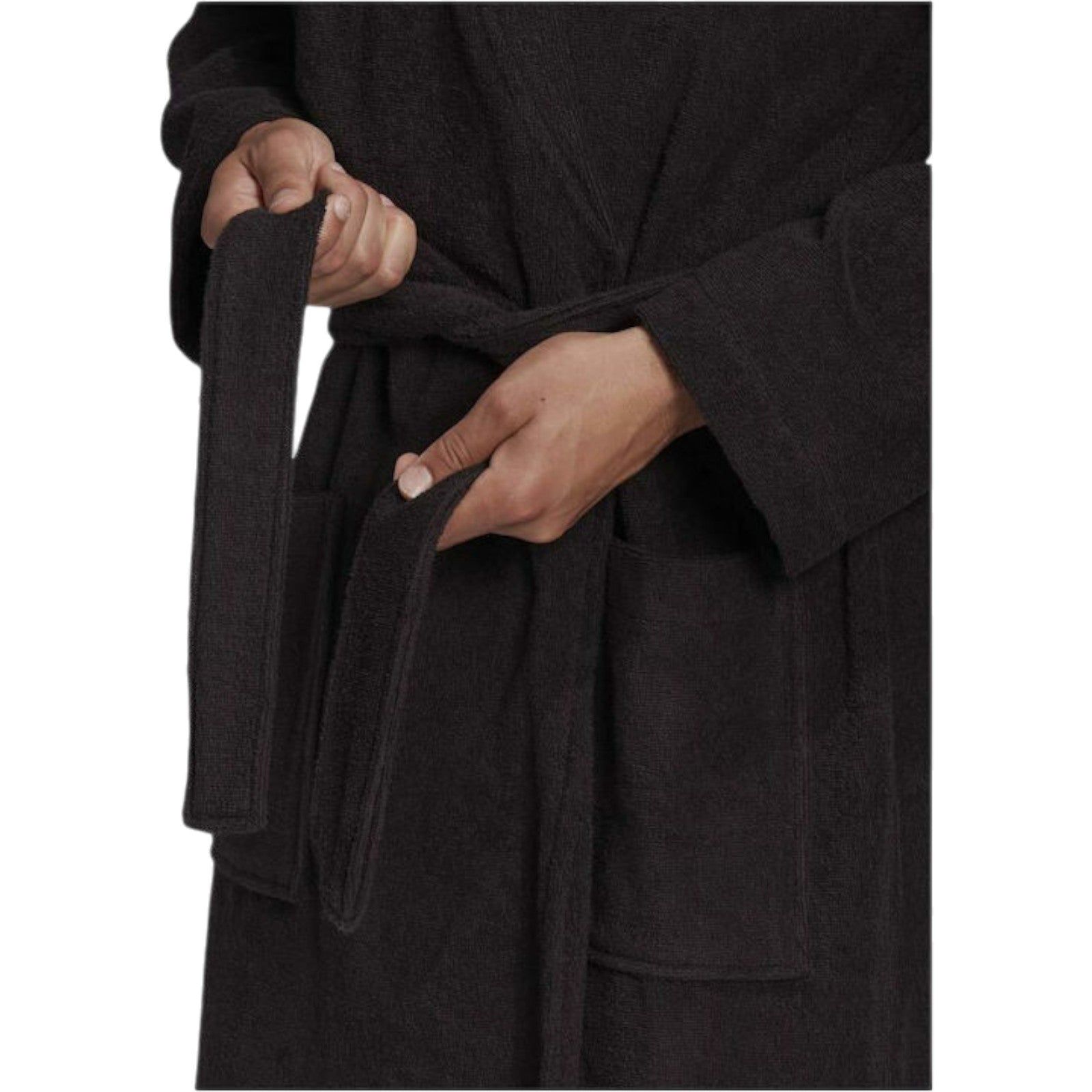 adidas Logo Bathrobe Cotton Sports - Black