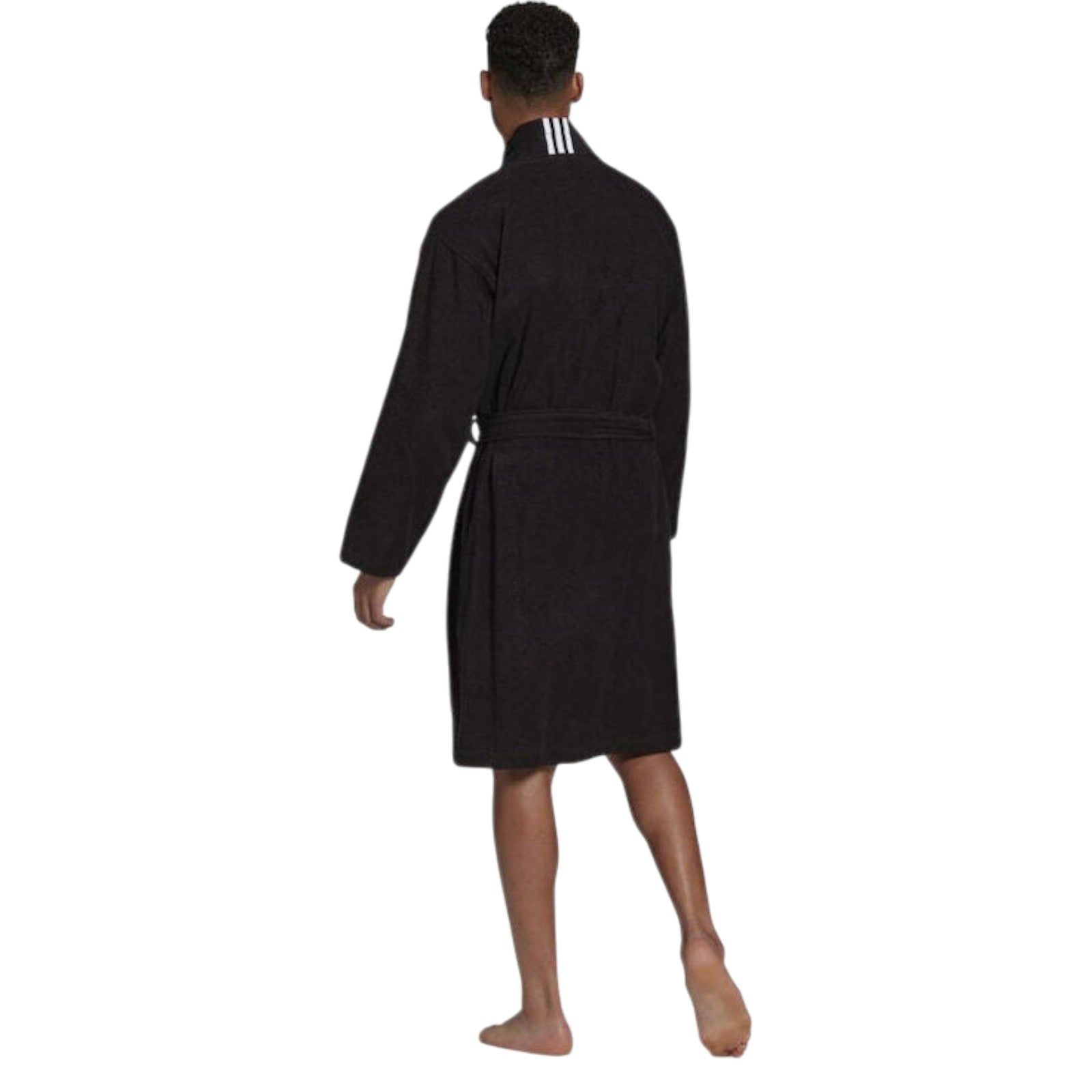 adidas Logo Bathrobe Cotton Sports - Black