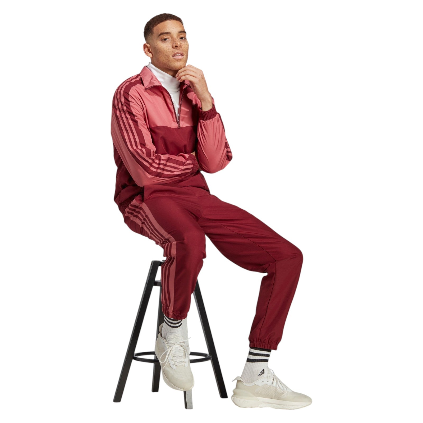 adidas Men's 1/4-Zip Woven Tracksuit - Red