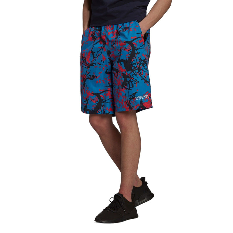 adidas Originals Adventure Archive Printed Woven Shorts -  Multicolor / Focus Blue - ViaductClothing -  -  