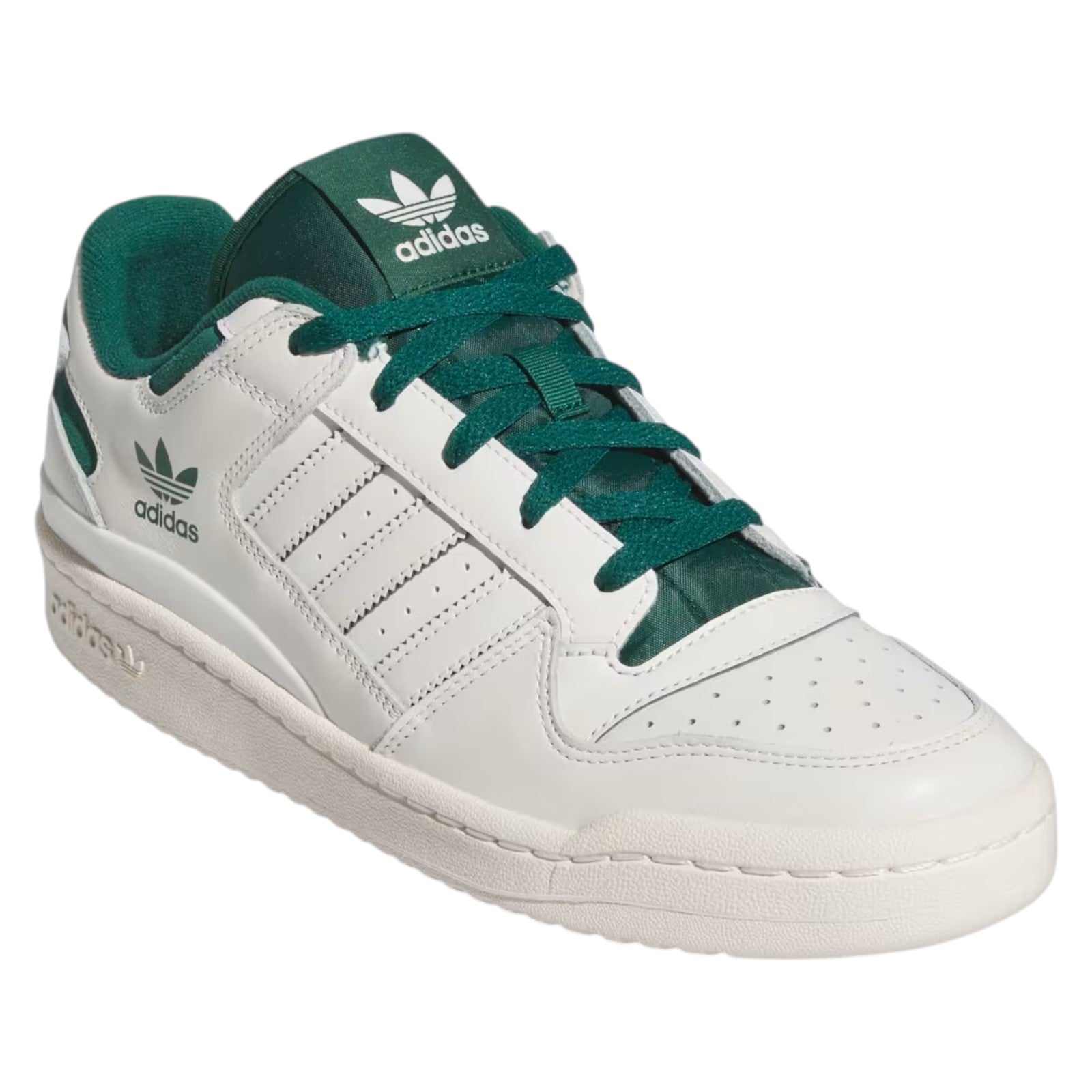 adidas Originals Men's Forum Low CL Trainers - Cloud White / Collegiate Green / Cream White
