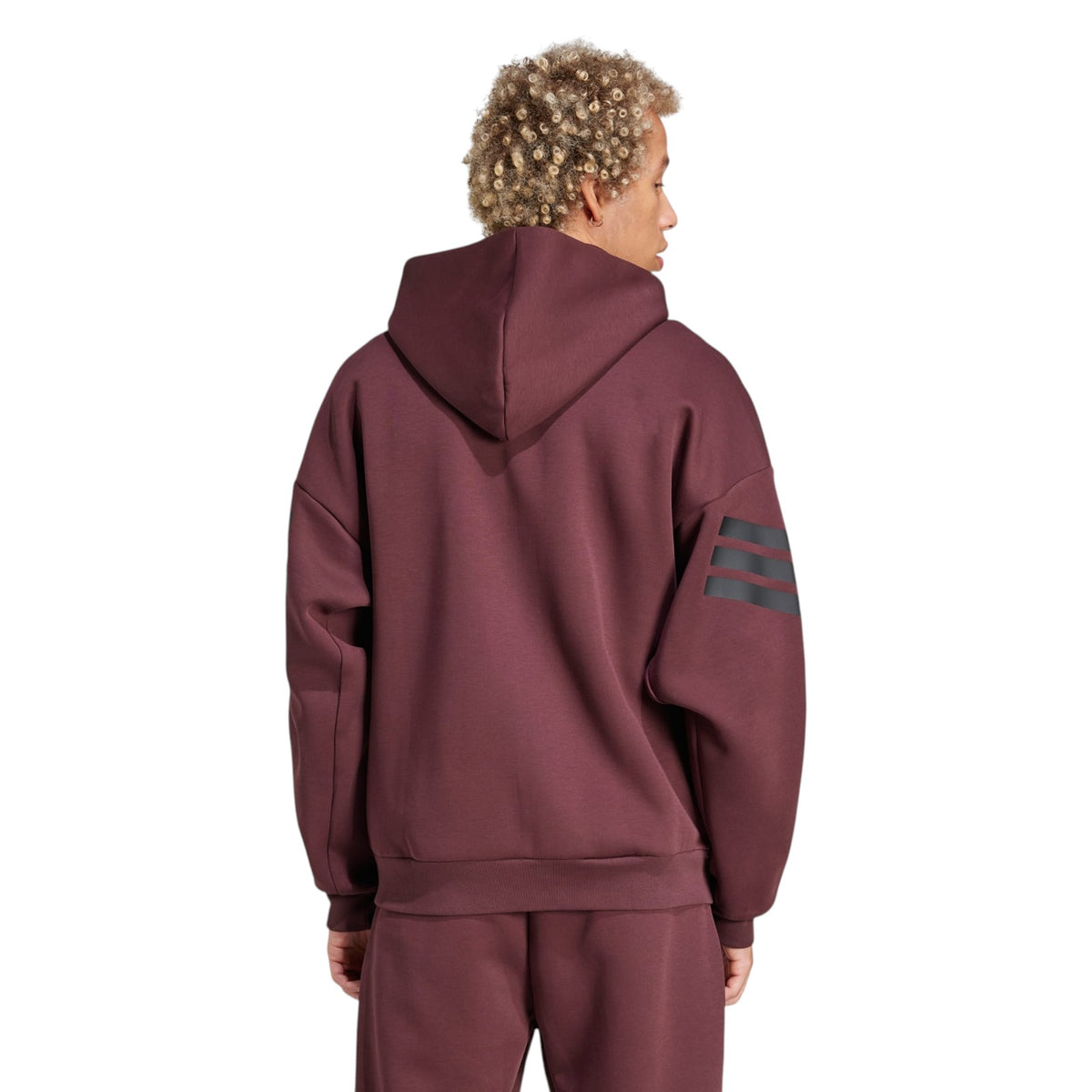 adidas Men's Future Icons 3-Stripes Full-Zip Hoodie - Burgundy