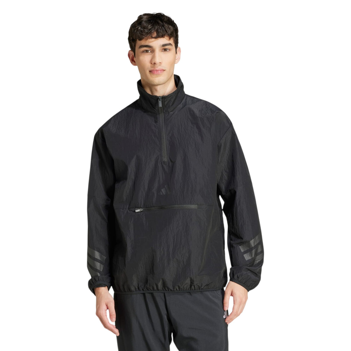 adidas Men's Future Icons 3-Stripes Woven Half-Zip Sweatshirt - Black