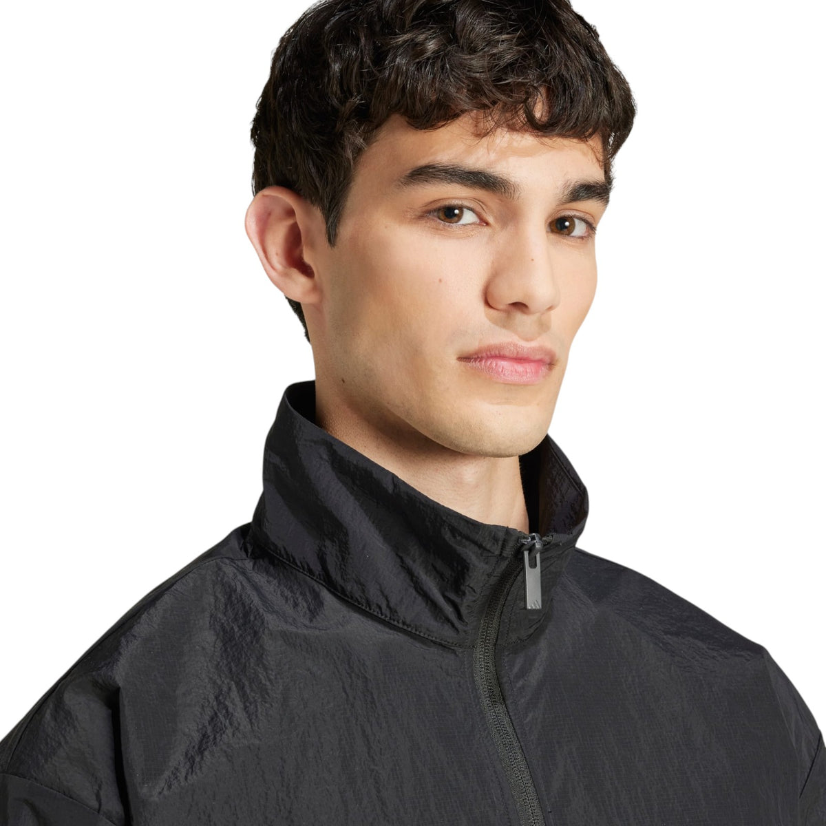 adidas Men's Future Icons 3-Stripes Woven Half-Zip Sweatshirt - Black