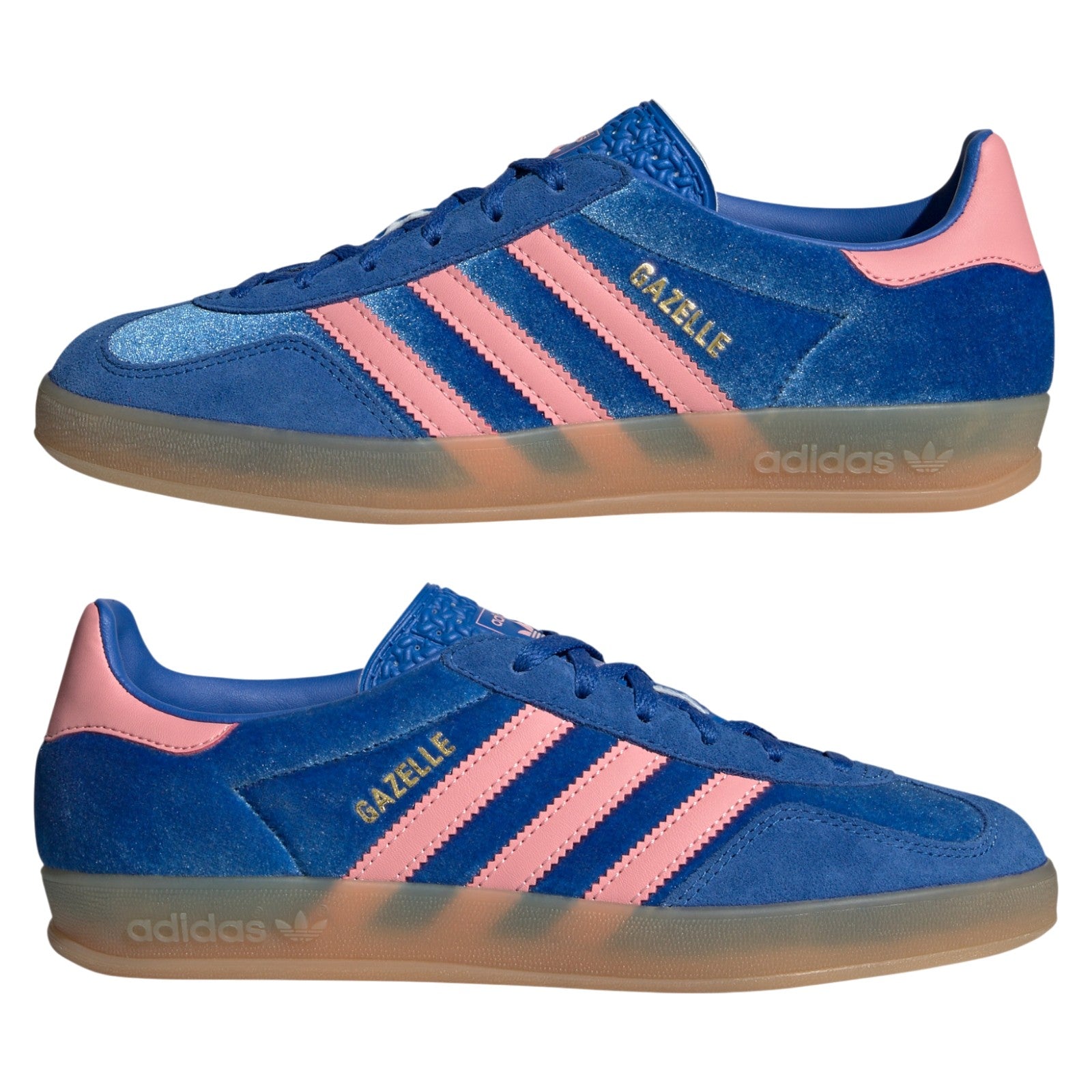 adidas Womens Gazelle Indoor Shoes - Blue / Semi Pink Spark / Gum