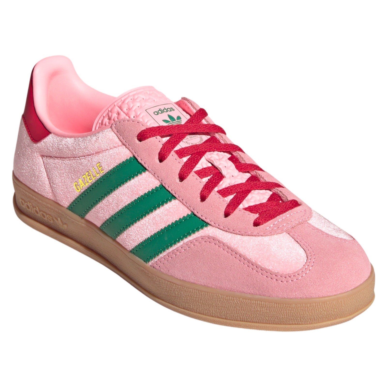 adidas Originals Womens Gazelle Indoor Shoes - Glow Pink / Court Green