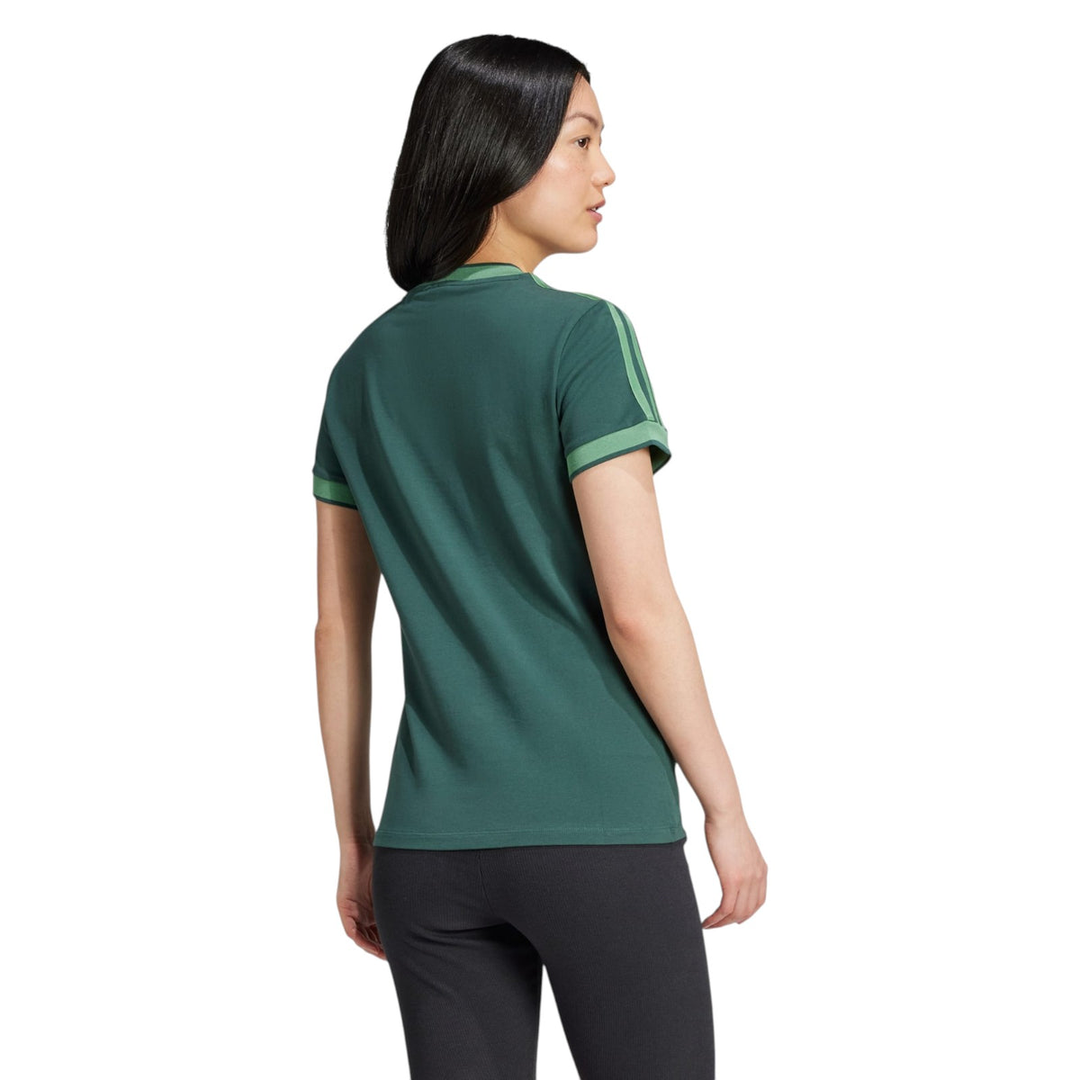 adidas Originals Graphic Badge Slim 3-Stripes Tee - Green
