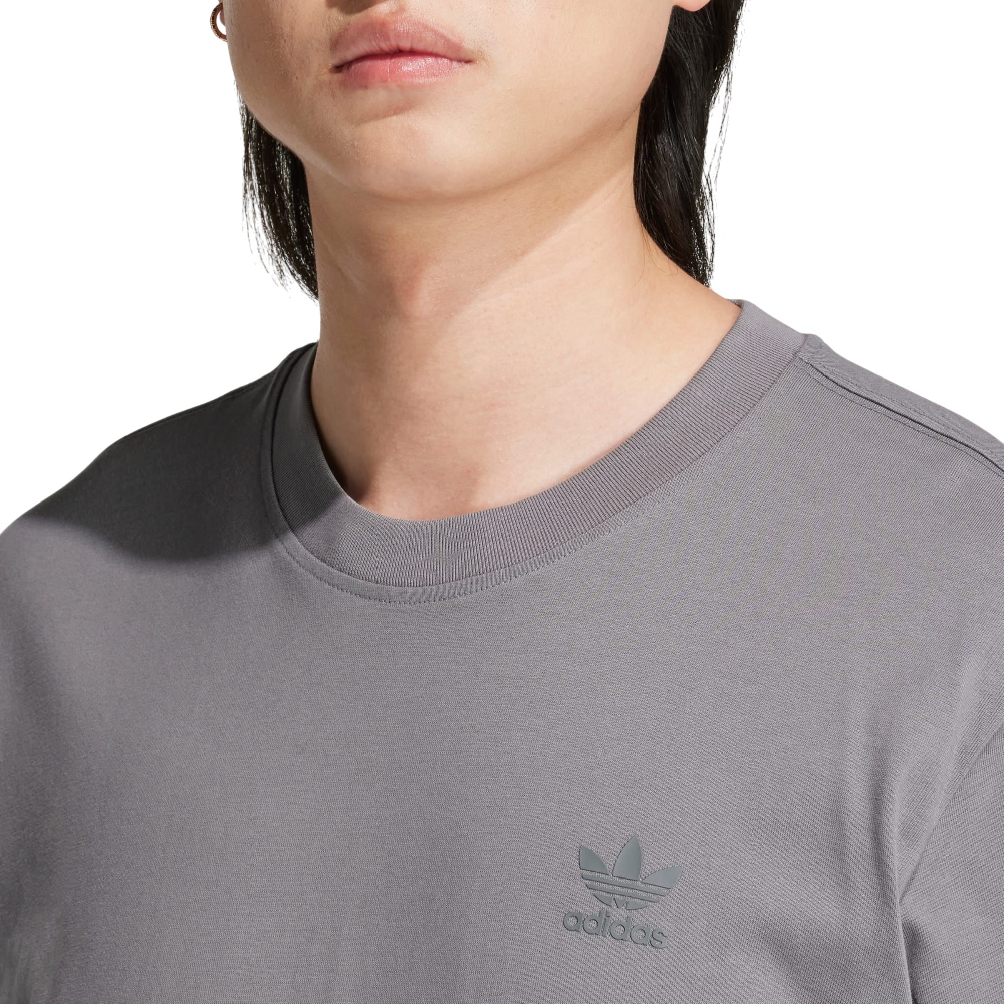 adidas Originals Linear Graphic Print T Shirt - Grey Four