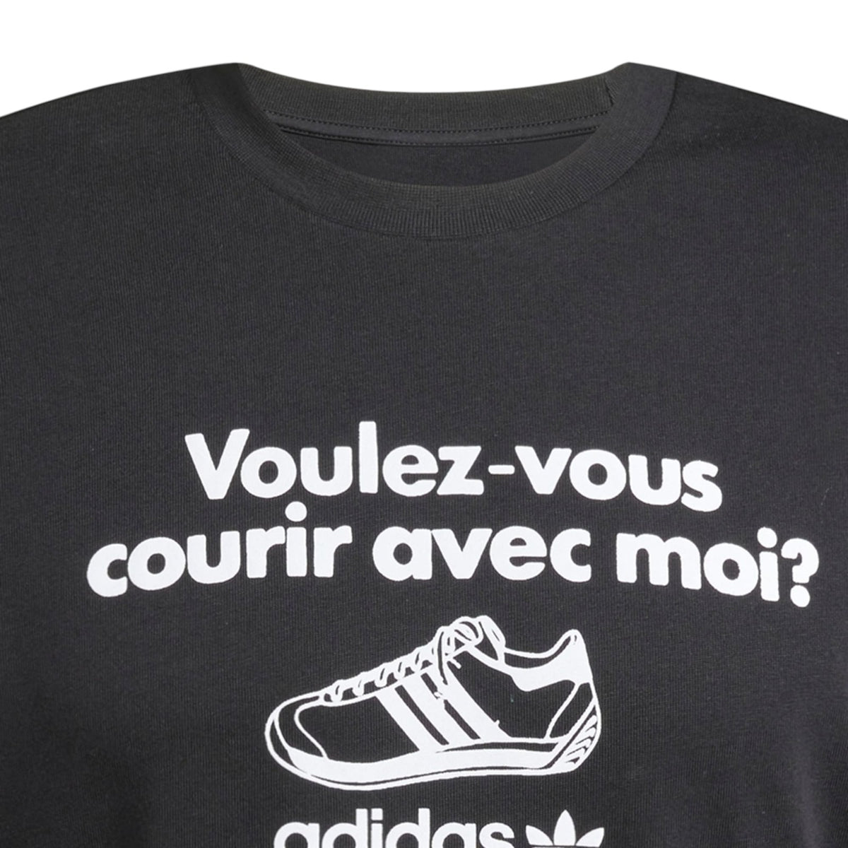 adidas Originals "Voulez-vous courir avec moi" Graphic Tee - Black